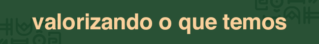Valorizamos o que temos