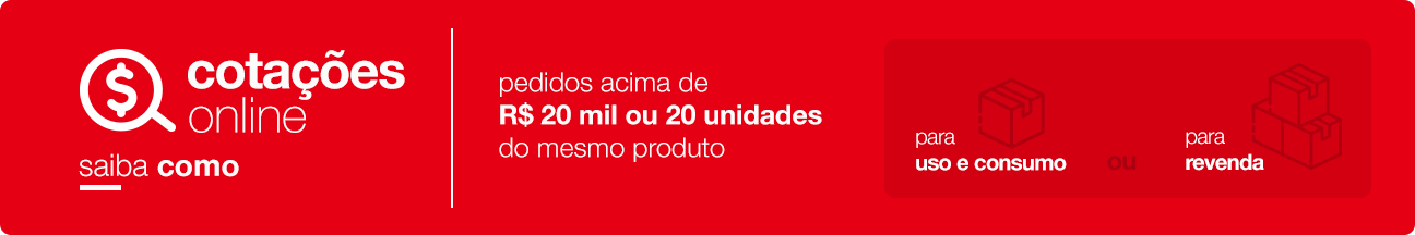 Cotações online - pedidos acima de R$ 50 mil ou 50 unidades do mesmo produto