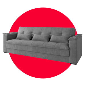 sofá-cama cinza