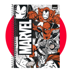caderno Marvel